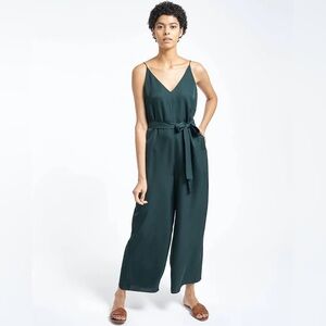 NWT Grana Silk Jumpsuit Emerald Green